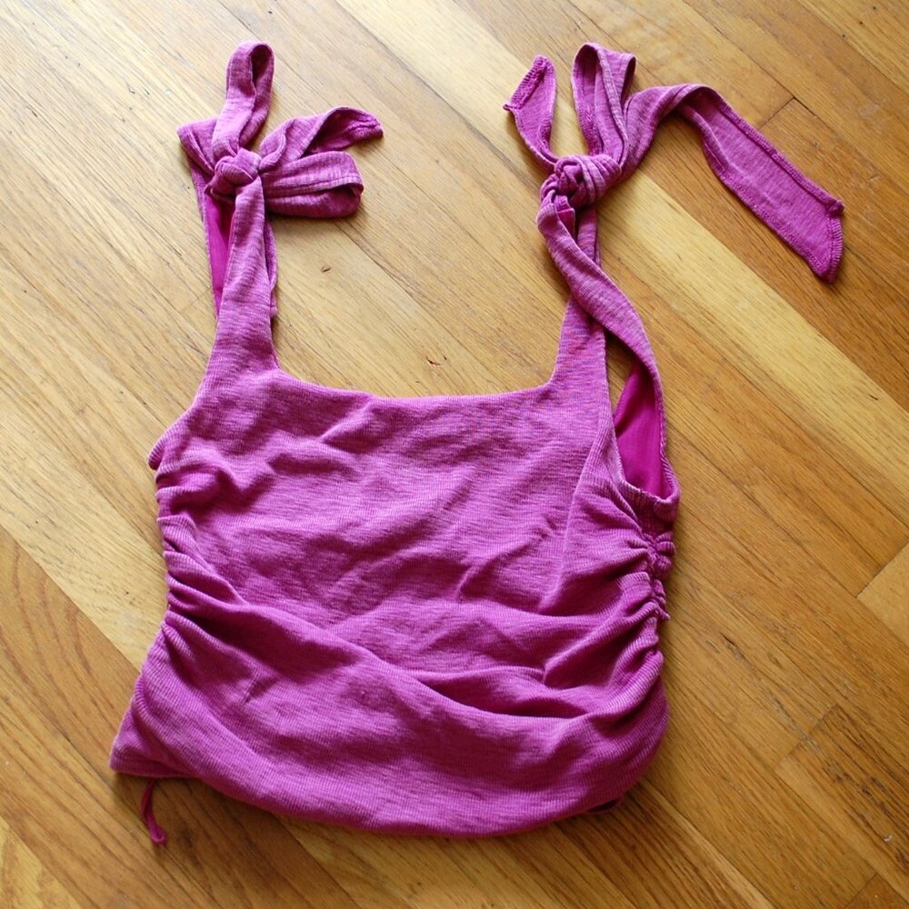 Free People Boulevard Tie strap Tank Top Dragonfruit